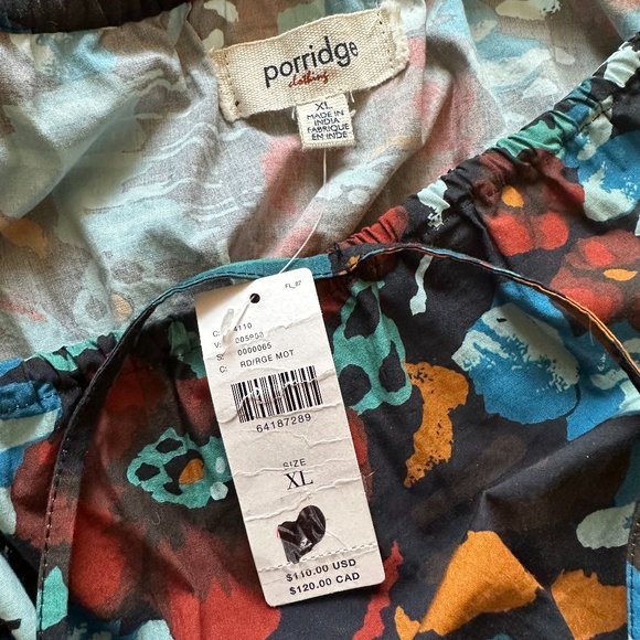 NWT Anthropologie Porridge Red Motif Multi Tiered Boho Poplin Blouse - Picture 4 of 4
